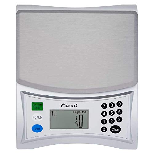 Escali Pana V136 Large Volume Measuring Kitchen/Baking/Cooking Scale, Preprogrammed With Over 150 Ingredients, LCD Digital Display, 13lb Capacity - Image 3