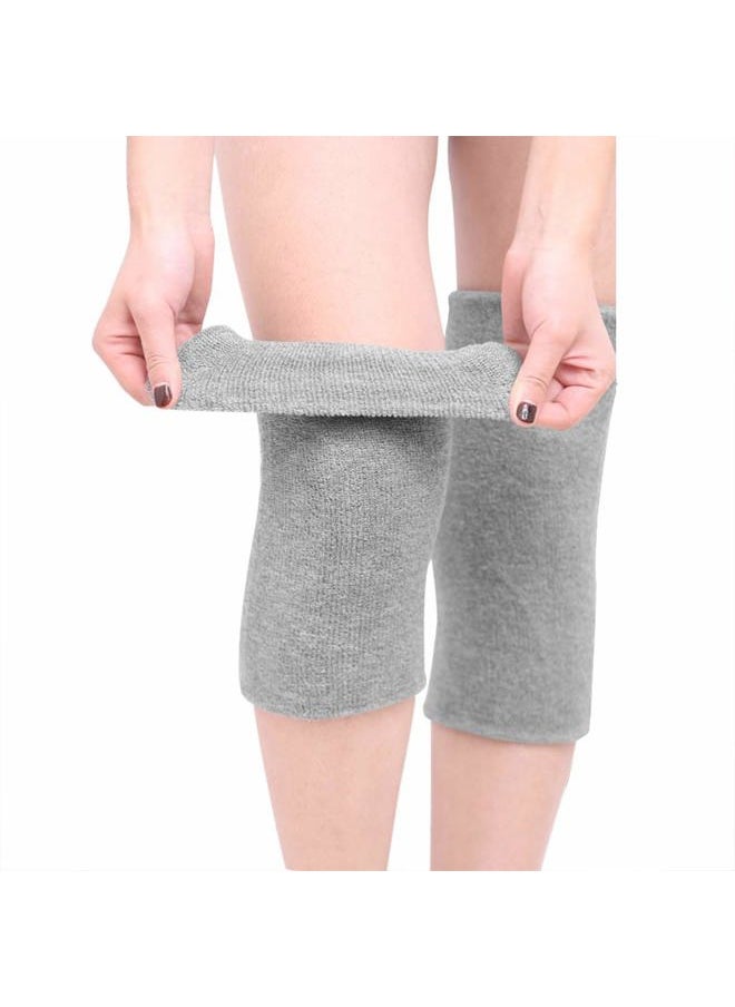Holiberty Winter Cotton Non-Slip Soft Thermal Knee Pad Breathable Warm Leg Sleeves Kneelet Support Elastic Knee Brace Leg for Men Women Cycling Ski Running Dancing Gym Yoga Fitness Arthritis Tendonitis,1 Pair  - Image 1