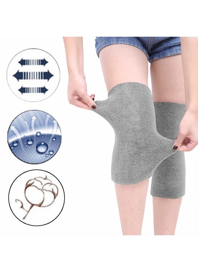 Holiberty Winter Cotton Non-Slip Soft Thermal Knee Pad Breathable Warm Leg Sleeves Kneelet Support Elastic Knee Brace Leg for Men Women Cycling Ski Running Dancing Gym Yoga Fitness Arthritis Tendonitis,1 Pair  - Image 2