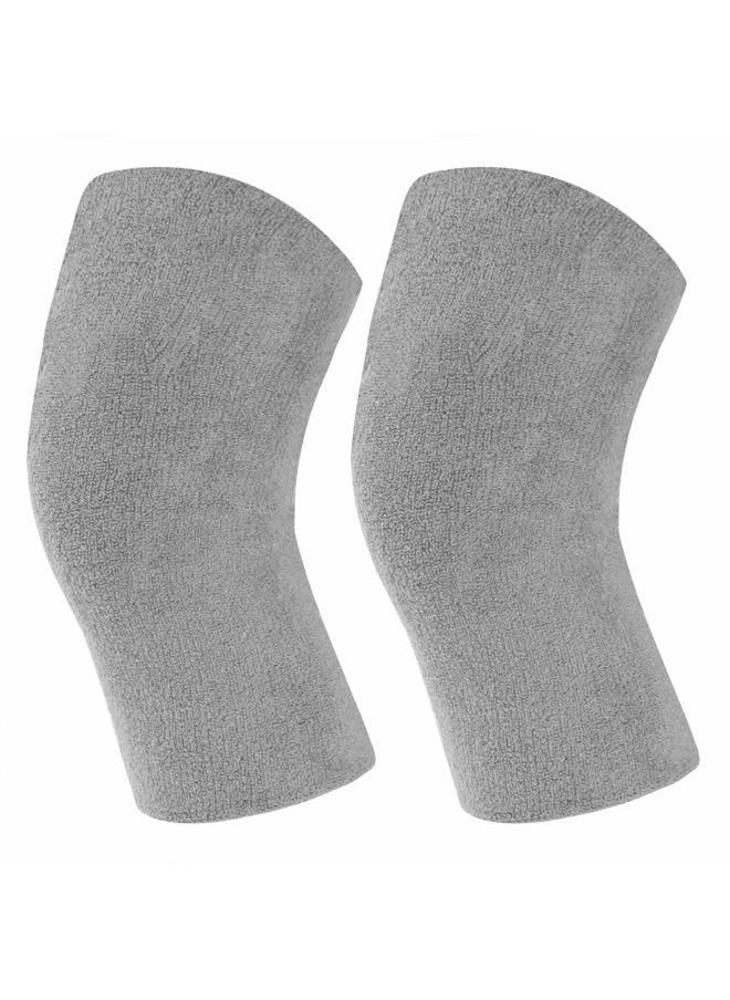 Holiberty Winter Cotton Non-Slip Soft Thermal Knee Pad Breathable Warm Leg Sleeves Kneelet Support Elastic Knee Brace Leg for Men Women Cycling Ski Running Dancing Gym Yoga Fitness Arthritis Tendonitis,1 Pair  - Image 4