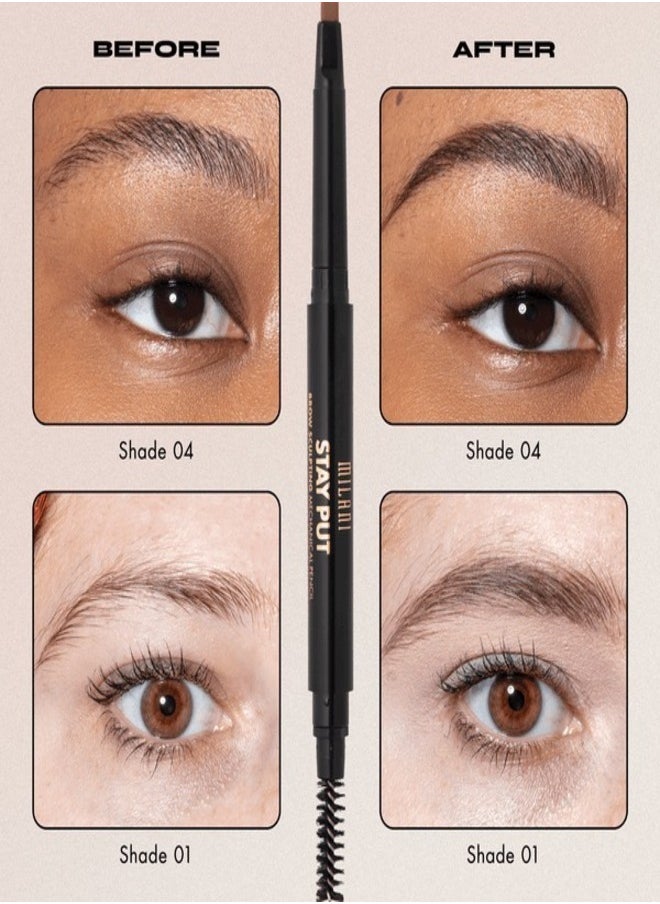 MILANI - Milani Stay Put Brow Sculpting Mechanical Pencil – Taupe (0.28g) | Precision Tip, Built-In Spoolie, Long-Lasting & Smudge-Proof - Image 1