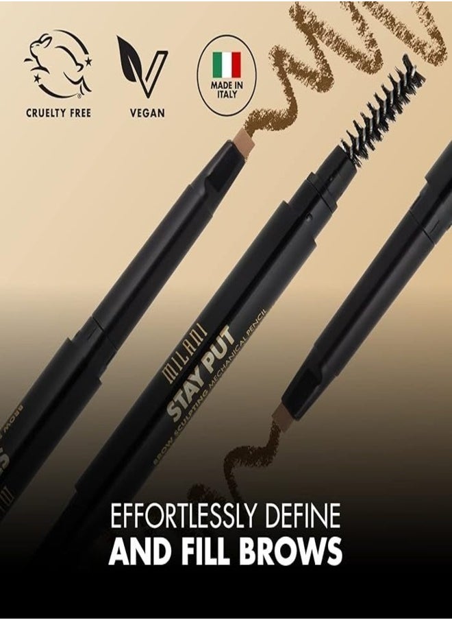 MILANI - Milani Stay Put Brow Sculpting Mechanical Pencil – Taupe (0.28g) | Precision Tip, Built-In Spoolie, Long-Lasting & Smudge-Proof - Image 1