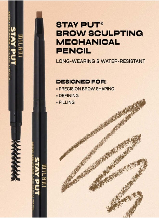 MILANI - Milani Stay Put Brow Sculpting Mechanical Pencil – Taupe (0.28g) | Precision Tip, Built-In Spoolie, Long-Lasting & Smudge-Proof - Image 1