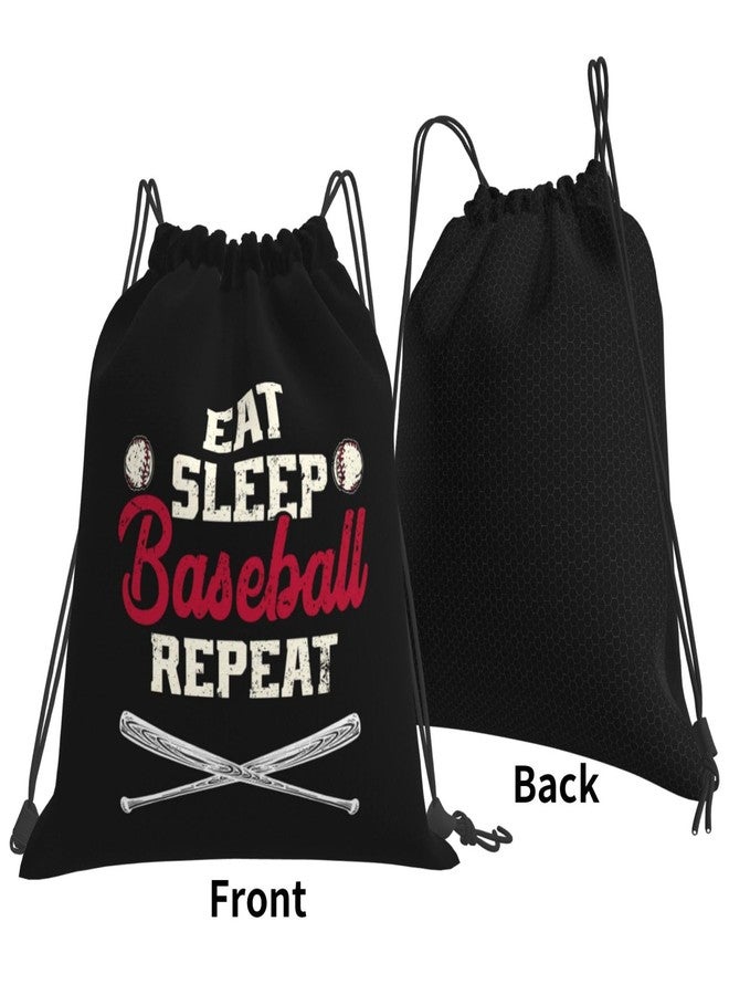 AIMASTZ Eat Sleep Baseball Repeat Unisex Drawstring Backpack Bag Sport Gym Swim Travel Sackpack - Image 2
