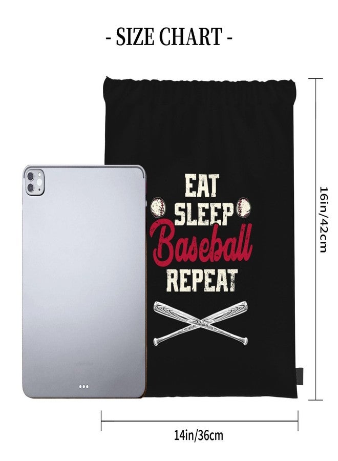 AIMASTZ Eat Sleep Baseball Repeat Unisex Drawstring Backpack Bag Sport Gym Swim Travel Sackpack - Image 3
