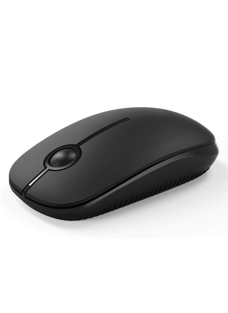Generic - Wireless Mouse, 2.4G Slim Portable Computer Mice with Nano Receiver for Notebook, PC, Laptop, Computer (Black) - Image 1