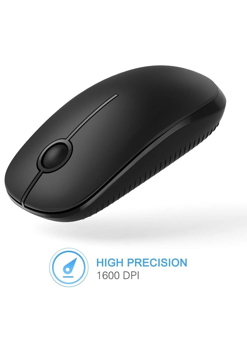 Generic - Wireless Mouse, 2.4G Slim Portable Computer Mice with Nano Receiver for Notebook, PC, Laptop, Computer (Black) - Image 1