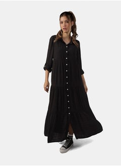 American Eagle AE Long-Sleeve Midi Shirt Dress  - Image 1