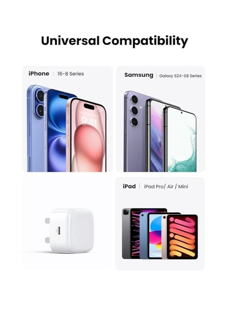 تقليدي شاحن iPhone 15 Pro Max بمنفذ USB-C – كابل شحن سريع Type-C إلى Type-C بقدرة 20 واط بطول 1 متر، متوافق مع iPhone 16/16 Pro/16 Pro Max، 15 Pro Max/15 Pro/15 Plus، Samsung Galaxy S24، وجميع أجهزة USB-C - Image 3