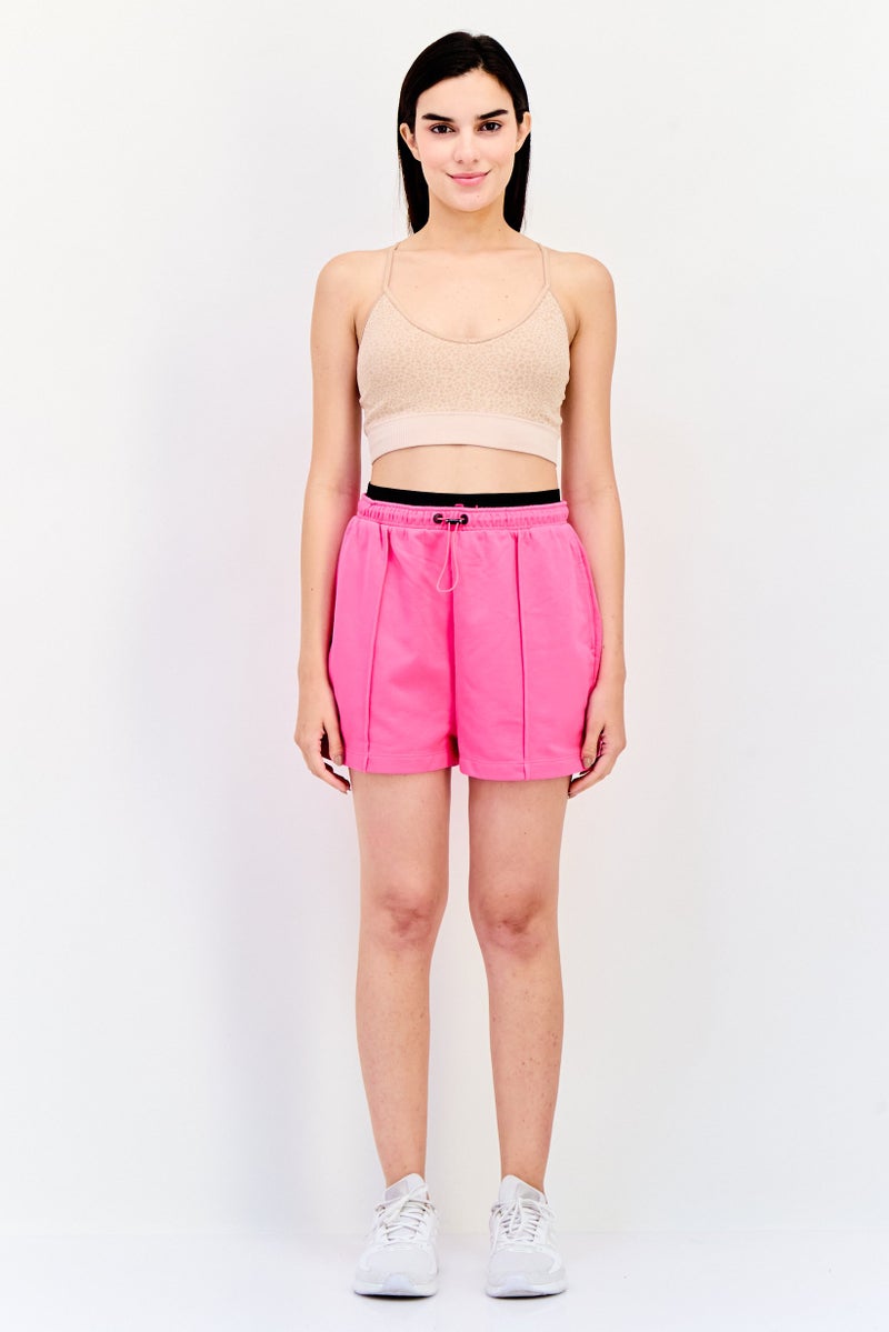 ESPRIT Women Regular Fit Brand Logo Drawstring Shorts, Pink - Image 2