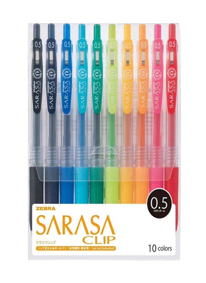 ZEBRA - CLIP PEN SET 10 COLORS - 0.7mm - Image 1