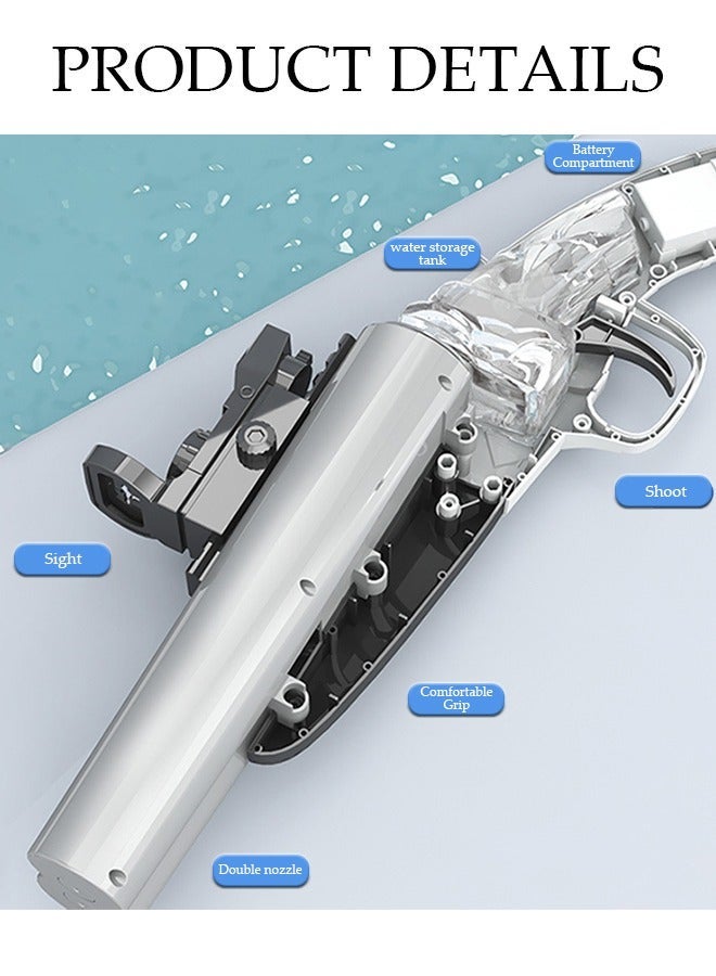 DUNISO Double-Barrelled Electric Water Gun for Adults & Kids, Large Capacity Long Range Water Guns for Kids,Swimming Pool Beach Party and Outdoor, Summer Gifts for Boys Girls - Image 5