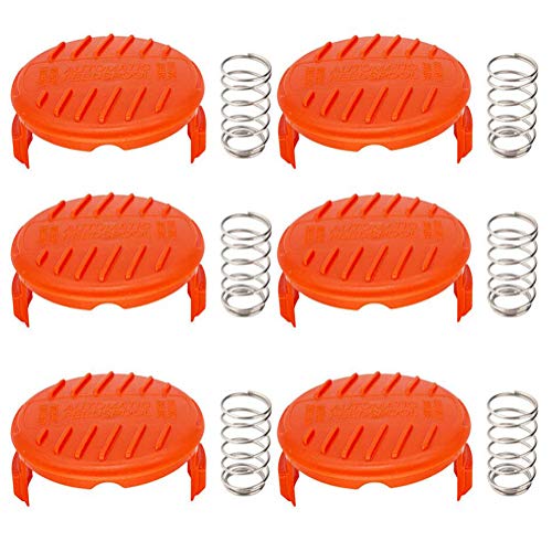 BOOTOP PIN Trimmer Replacement Spool Cap - Replace RC-100-P, RC100P, 385022-03 - Compatible with Black and Decker - Weed Eater Cover - Weed Wacker Caps - Grass Trimmer Parts (6 Cap, 6 Spring) by BOOTOP - Image 2