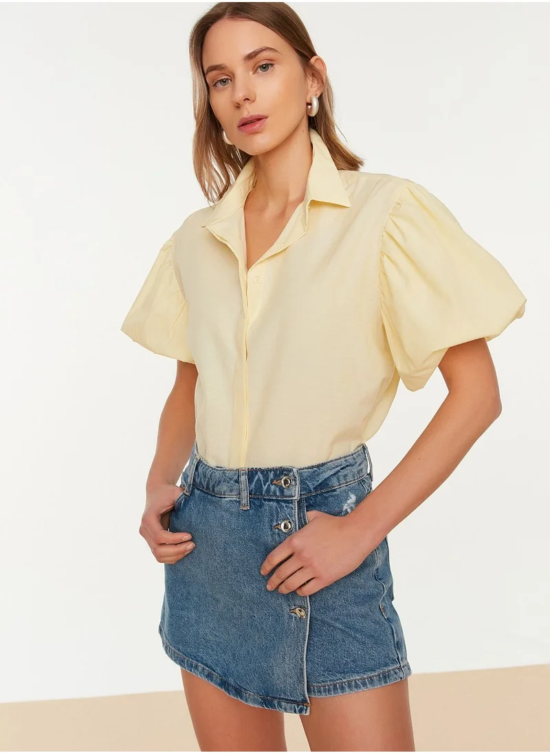 trendyol Balloon Sleeve Button Down Shirt