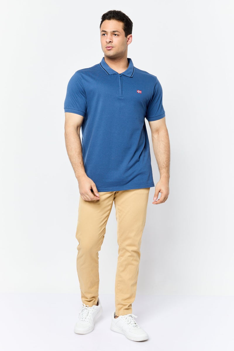 Nordland Men Regular Fit Short Sleeve Brand Polo Shirt, Navy Blue - Image 3