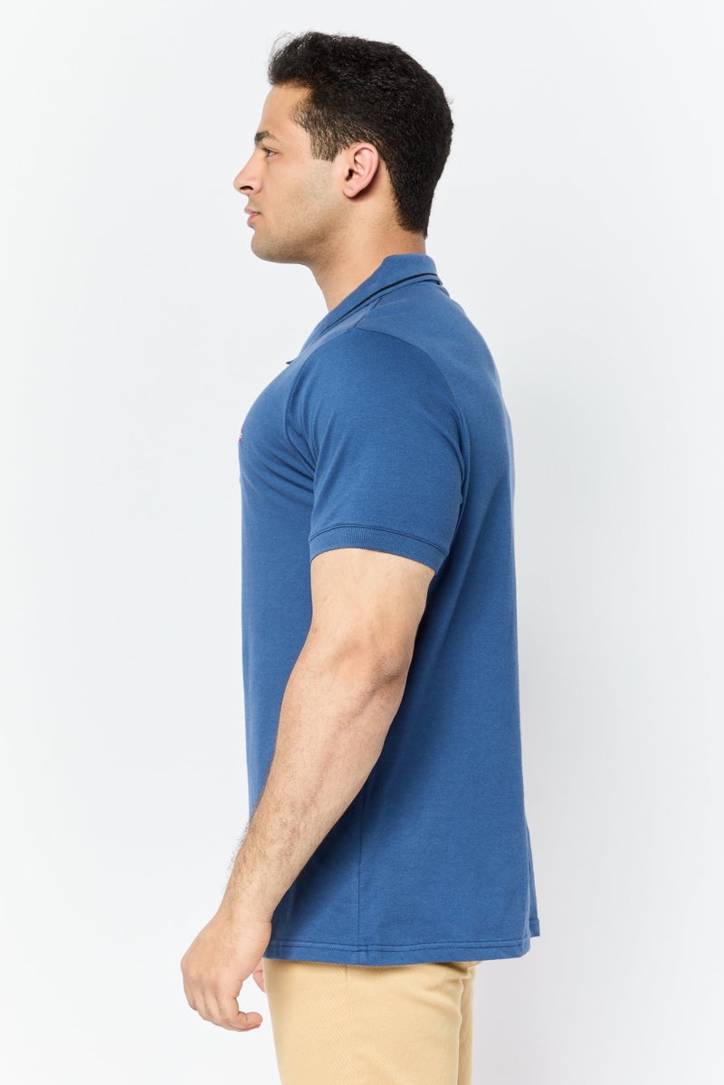 Nordland Men Regular Fit Short Sleeve Brand Polo Shirt, Navy Blue - Image 2