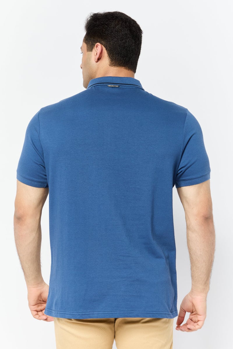 Nordland Men Regular Fit Short Sleeve Brand Polo Shirt, Navy Blue - Image 4