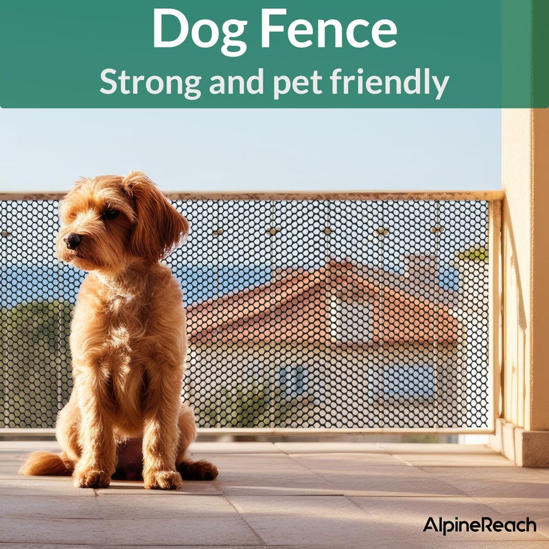AlpineReach Plastic Wire Mesh 1.3ft x 30ft Fence Roll with Zip Ties - Ideal for Poultry, Dogs, Rabbit Barrier & Gardening, Durable Chicken Mesh, Versatile Rigid Fencing & Netting, Black (15.7" x 360") - Image 5