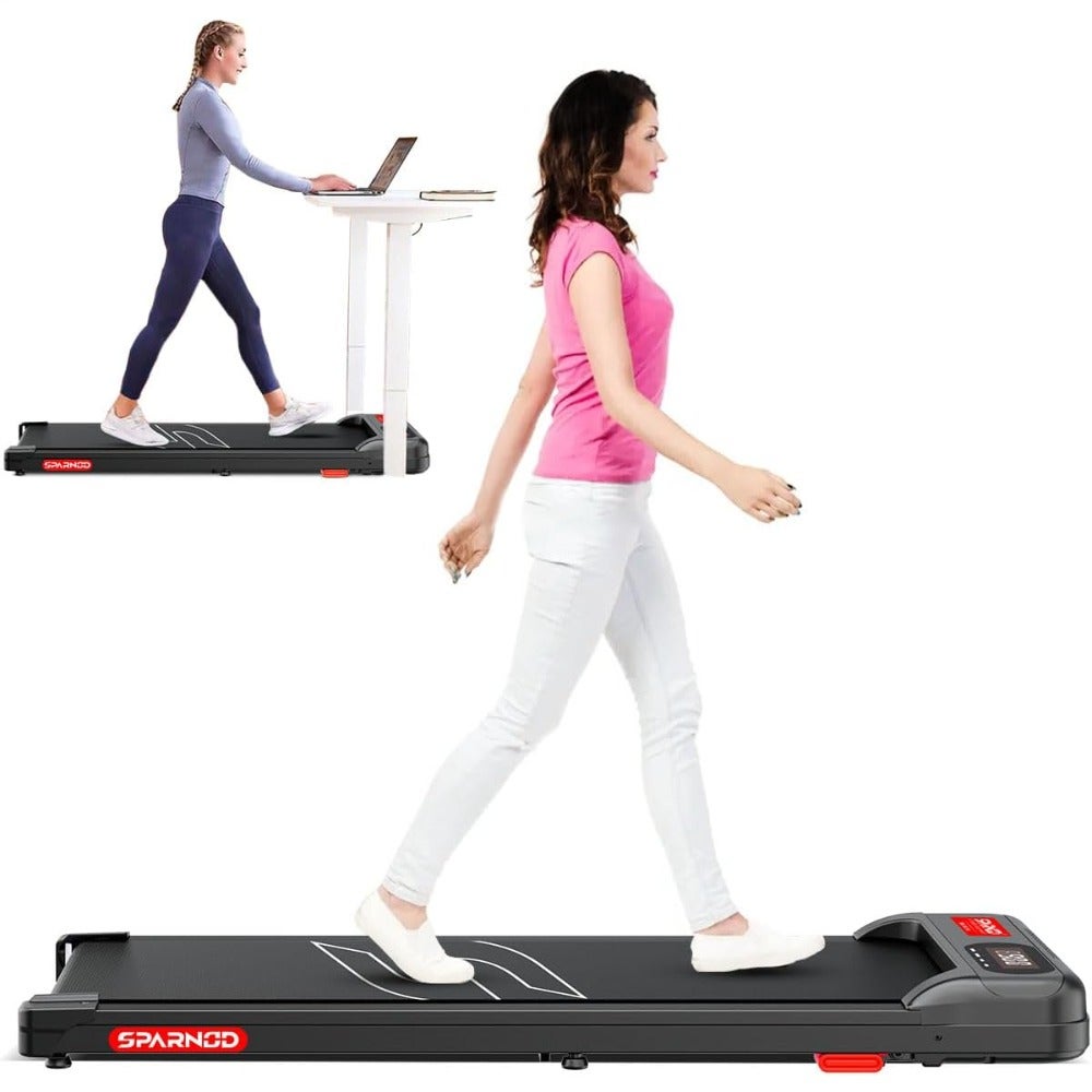 Walking Pad Treadmill for Home and Office Under-Desk Treadmill with LED Display Shock Absorption System Remote Control Included Compact Foldable Design No Installation Required