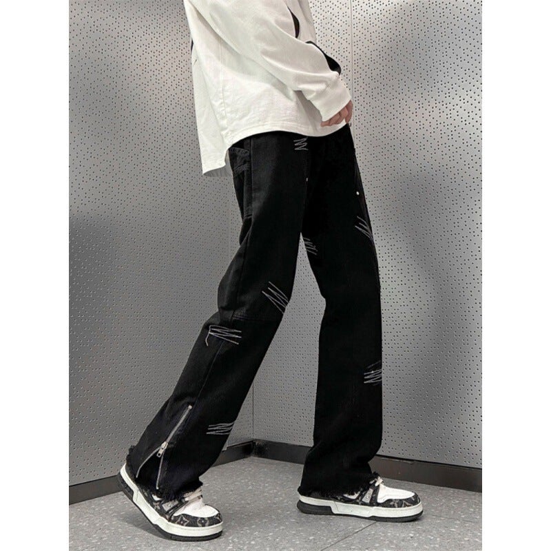Unisex Classic Denim Jeans Loose Fit Daily Outdoor Wear - Image 3