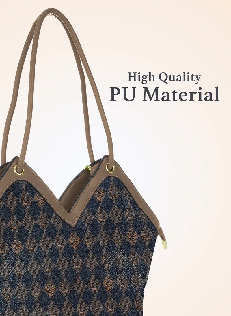 PARAJOHN Para John Women Handbag Set – PU Leather Tote Bag with Matching Pouch & Coin Purse, Pattern Design