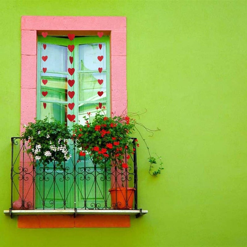 Konsait Valentines Day Decor Glitter Red Love Heart Hanging Decorations String Garland Romantic Wedding Anniversary Bridal Shower Birthday Party Valentines Day Decorations for the Home Party Supplies - Image 5