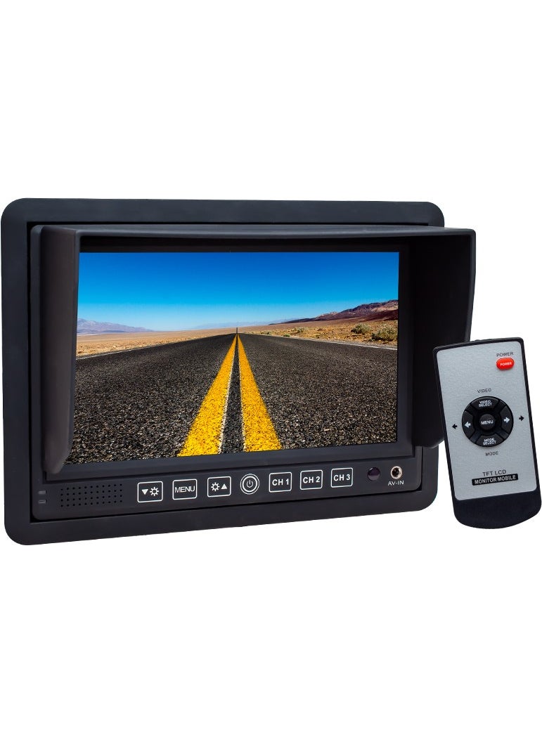 AYT - Powermaster PM-5879 7 Inch 12-24 Volt 3 Channel Auto Monitor with AV Input In-Car Monitor - Image 1