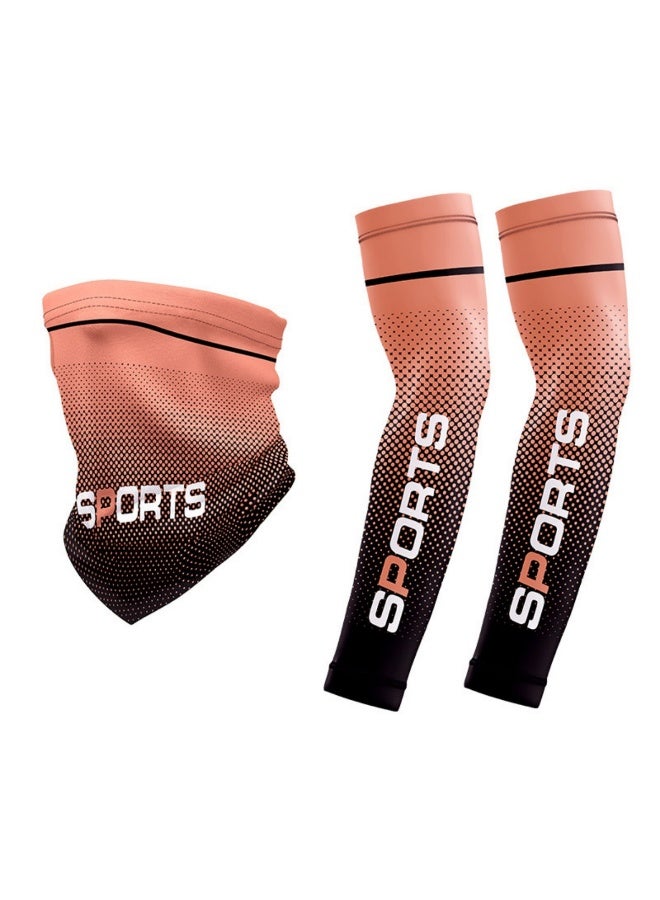 Men's Women's Ice Silk UV Sunscreen Arm Sleeves with Face Towel for Outdoor Cool Sports Driving Cycling - Image 1