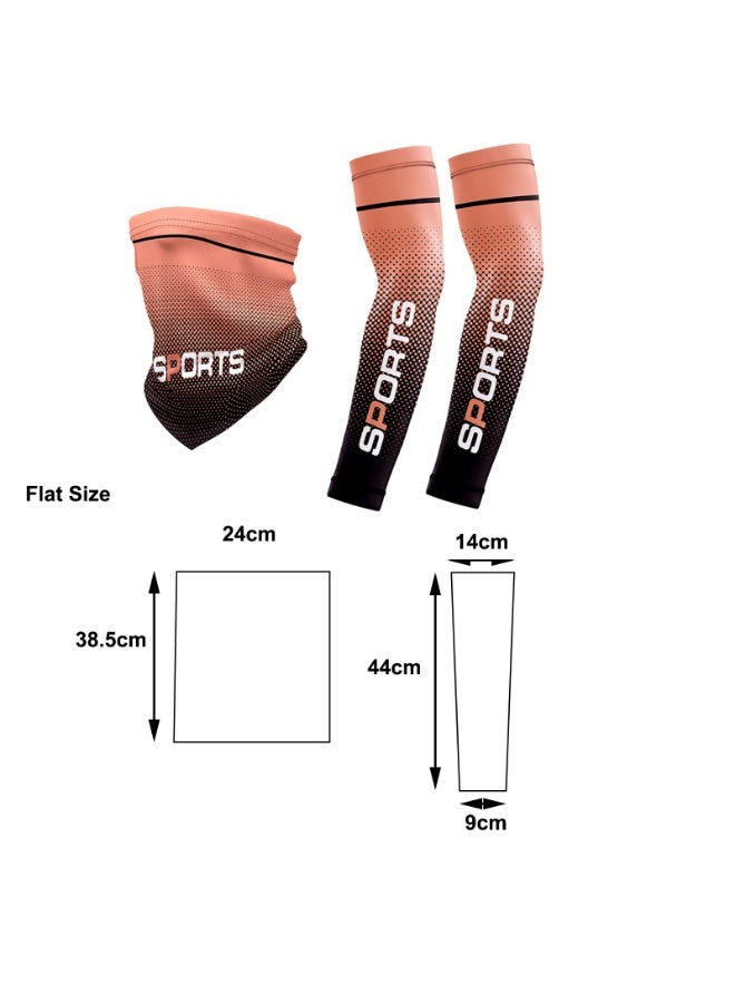 Men's Women's Ice Silk UV Sunscreen Arm Sleeves with Face Towel for Outdoor Cool Sports Driving Cycling - Image 4