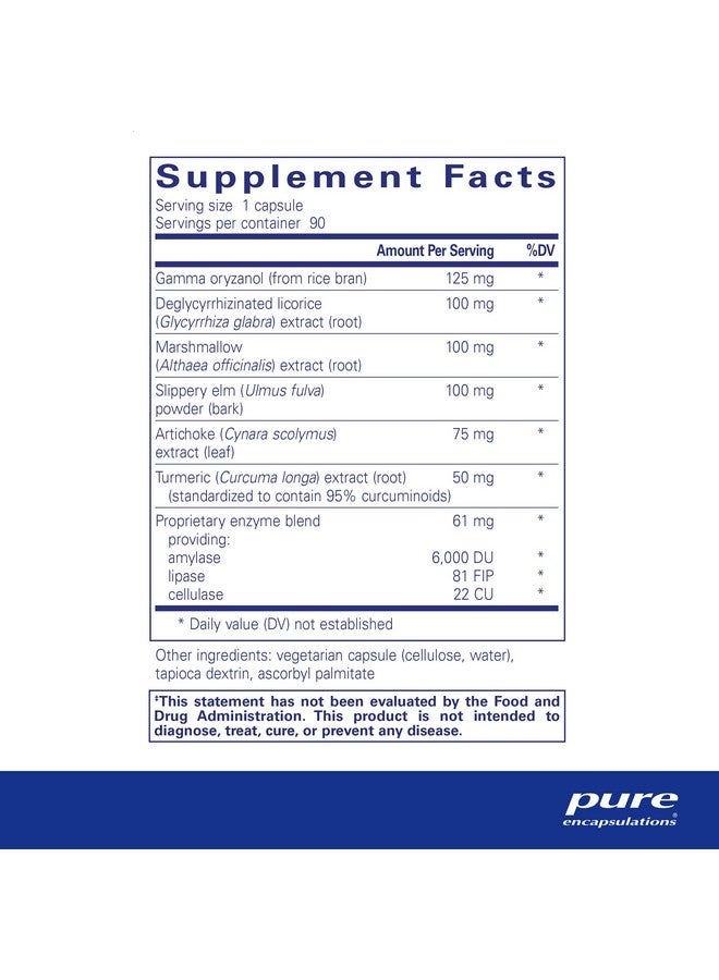 مكمل غذائي أساسيات حرقة المعدة من Pure Encapsulations - يساعد على تقليل حدوث حرقة المعدة وعسر الهضم العرضي - مع لحاء الدردار الزلق - 90 كبسولة - Image 2