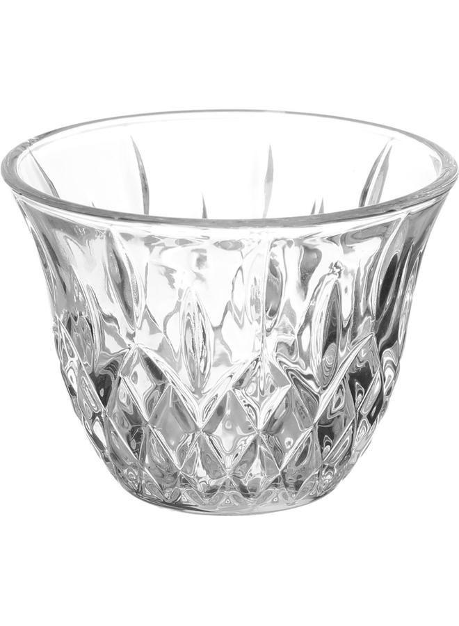 السيف غاليري Arabic Coffee Cups Set In Glass 6 Pieces Transparent - Image 4