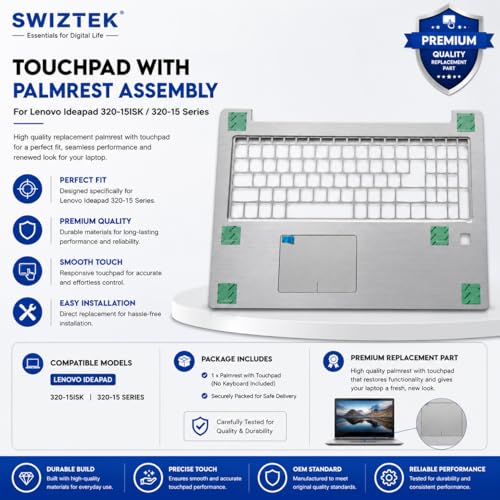 Swiztek Laptop touchpad for Lenovo Ideapad 320-15ISK 320-15 Series with Palmrest - Image 2