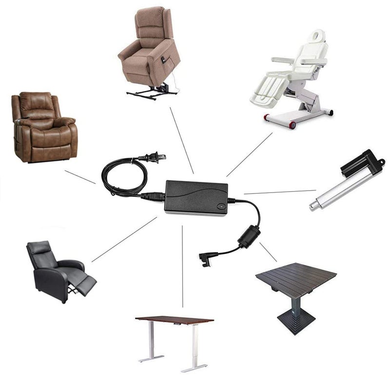 CUGLB Universal Lift Chair or Power Recliner AC/DC Switching Power Supply Transformer Compatible with Recliners 29V 2A Adapter for Lift Chair or Recliner(US Plug & Motor Cable Included) - Image 3