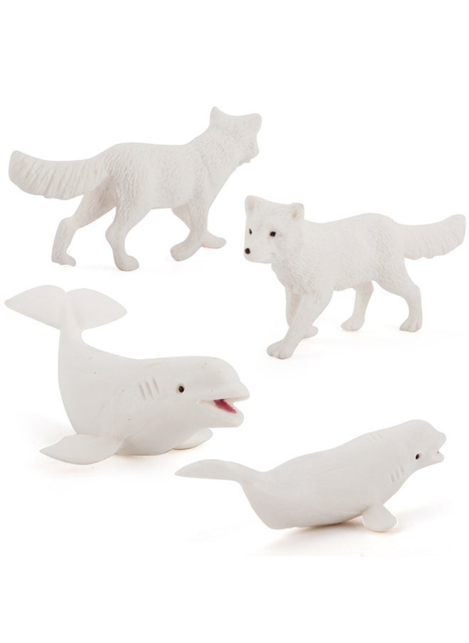 Generic White Polar Bear Fox Dolphin Seal Miniature Model Animal Set Combination Children's Decorative Figurines Animal Simulation-Color:M6049-winter Animal Model 29g  - Image 4