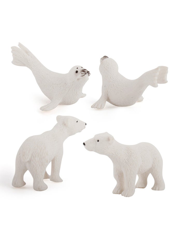 Generic White Polar Bear Fox Dolphin Seal Miniature Model Animal Set Combination Children's Decorative Figurines Animal Simulation-Color:M6049-winter Animal Model 29g  - Image 5