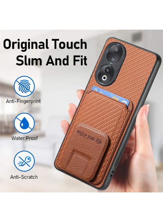 اس-توب جراب لهاتف Huawei Nova 9 مصنوع من ألياف الكربون مع حامل قابل للطي - Image 5