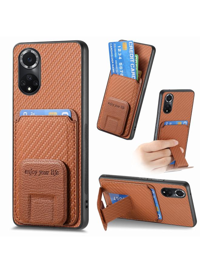 اس-توب جراب لهاتف Huawei Nova 9 مصنوع من ألياف الكربون مع حامل قابل للطي - Image 1