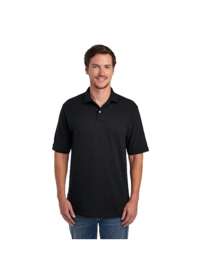 Jerzees Men's SpotShield Stain Resistant Polo Shirts (Short & Long Sleeve), Black, XL - Image 1