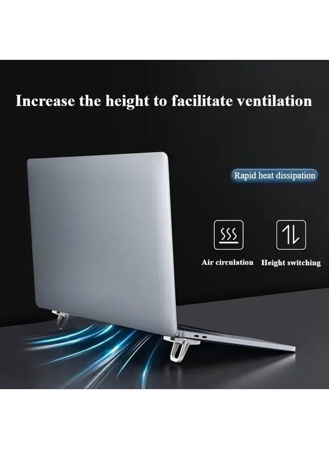 2pcs Silvery Portable Height Adjustable Laptop Stand Foldable Heat Dissipation - Image 4