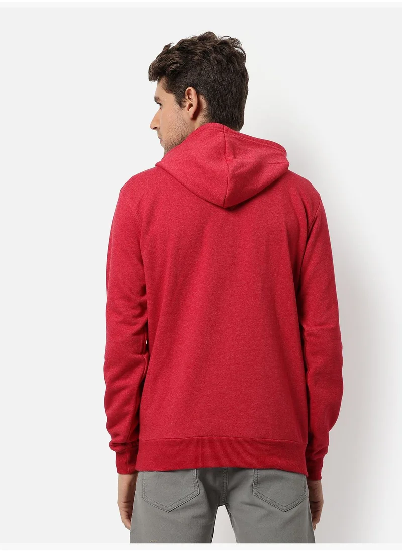 Campus Sutra Front Pocket Printed Hoodie