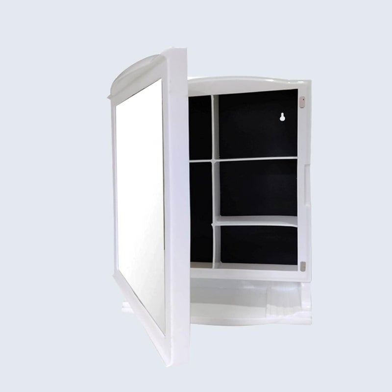 Urban Choice Urban Choice Grace Fine Ware Bathroom Cabinet with Mirror Wall Mounted Storage Cabinet with Magnetic Door 4 Inner Shelve Stylish HeavyDuty Plastic Cabinet for Storage Above Washbasin  - Image 4