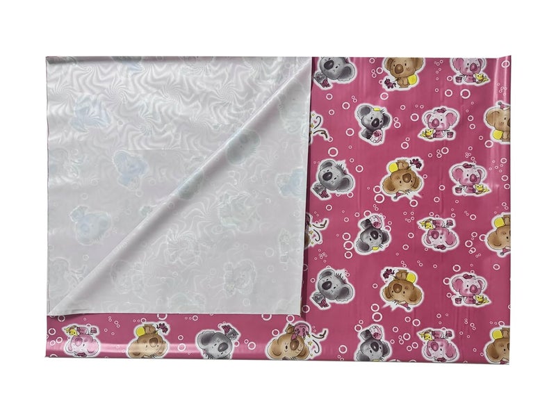 Ecosoft Baby Plastic Sheet | Baby Bed Protector | 0-18 Months | 90 x 135 cm (Koala Pink) - Image 3