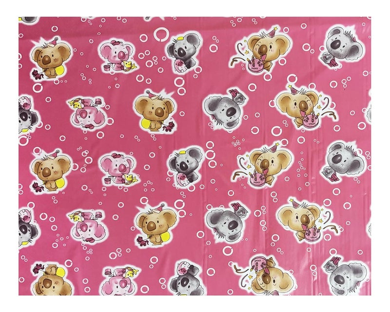 Ecosoft Baby Plastic Sheet | Baby Bed Protector | 0-18 Months | 90 x 135 cm (Koala Pink) - Image 4
