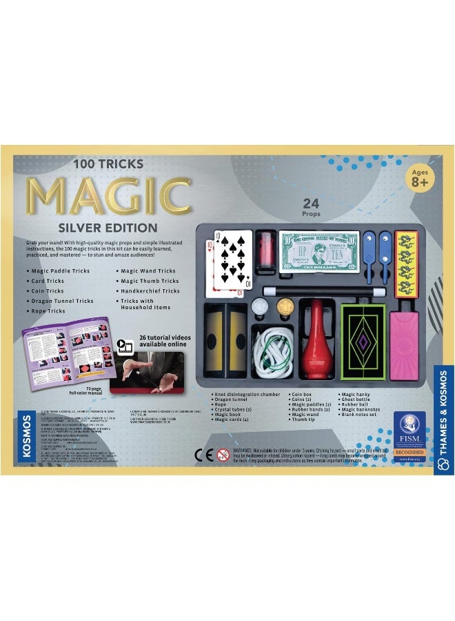Thames & Kosmos Magic: Silver Edition, Kit to Learn 100 Magic Tricks, Contains 24 Magic Props, Magic Set for Adults and Kids, Age 8+ - Image 2