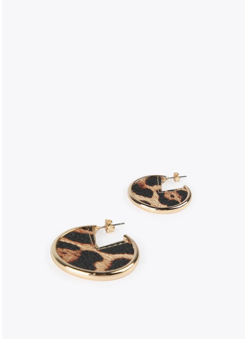 Lola Casademunt Faux Leather Hoop Earrings