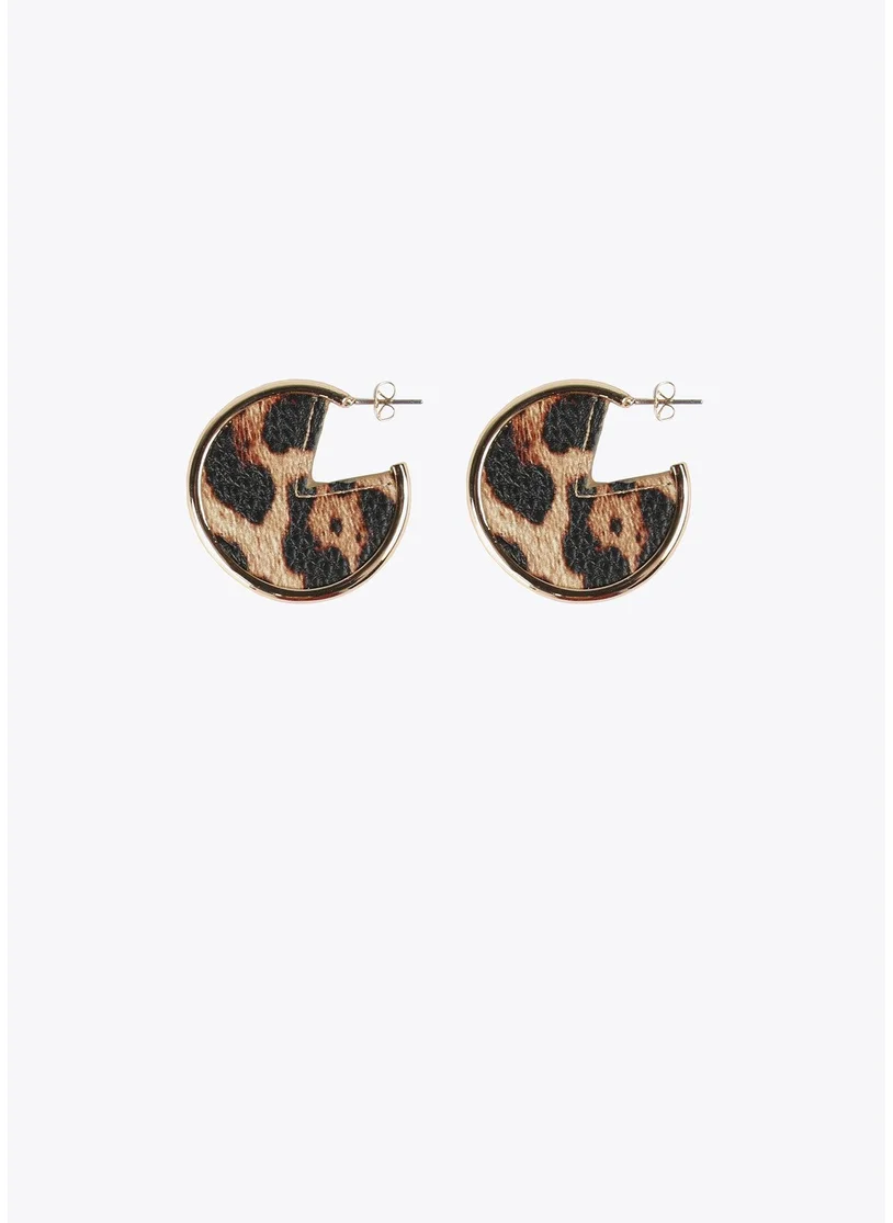 Lola Casademunt Faux Leather Hoop Earrings