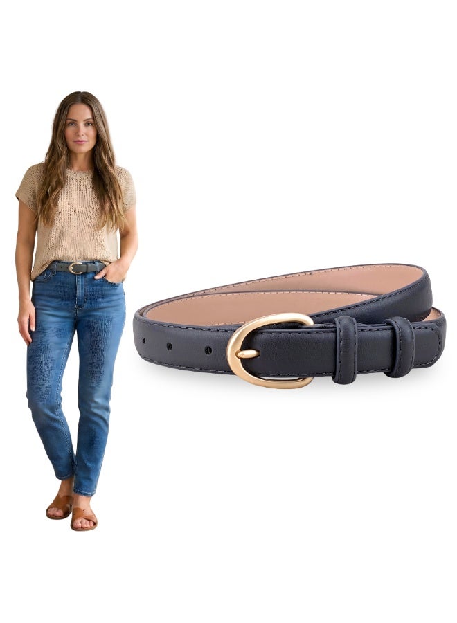 Classic Milano Women's Belt with Gift Box | Faux Leather Ladies Belt for Dresses, Jeans & Gowns | Stylish Womens Belt | Adjustable Girls Belt | Belt for Women with Elegant Buckle