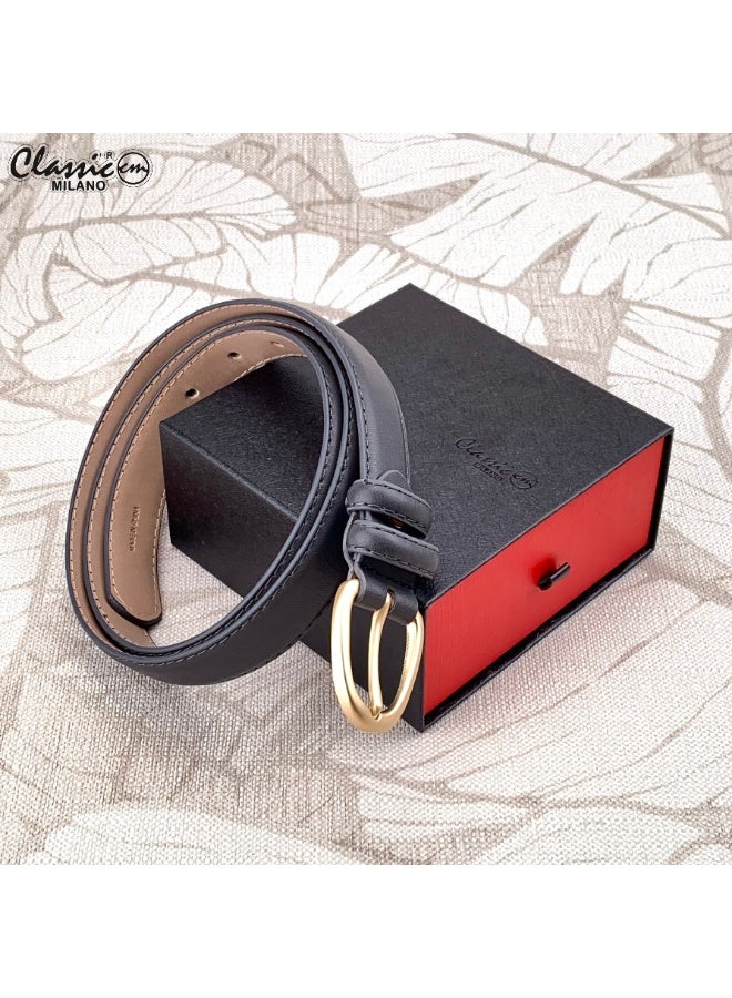 Classic Milano Women's Belt with Gift Box | Faux Leather Ladies Belt for Dresses, Jeans & Gowns | Stylish Womens Belt | Adjustable Girls Belt | Belt for Women with Elegant Buckle - Image 5