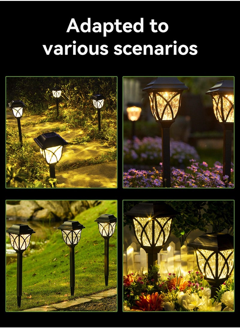 LEOKOR 6 Pack Solar Pathway Lights Outdoor LED Decorative Solar Garden Lights IP65 Waterproof Outdoor Lights Warm White  - Image 4