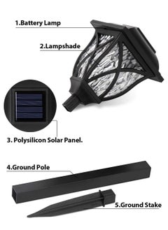 LEOKOR 6 عبوات من مصابيح الممرات الشمسية LED للديكور الخارجي ومصابيح الحديقة الشمسية IP65 المقاومة للماء باللون الأبيض الدافئ  - Image 5